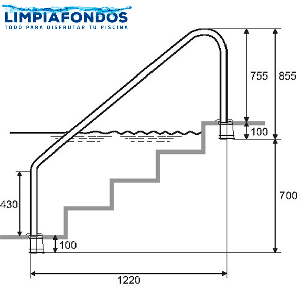 Pasamanos Escalera Entrada 38mm
