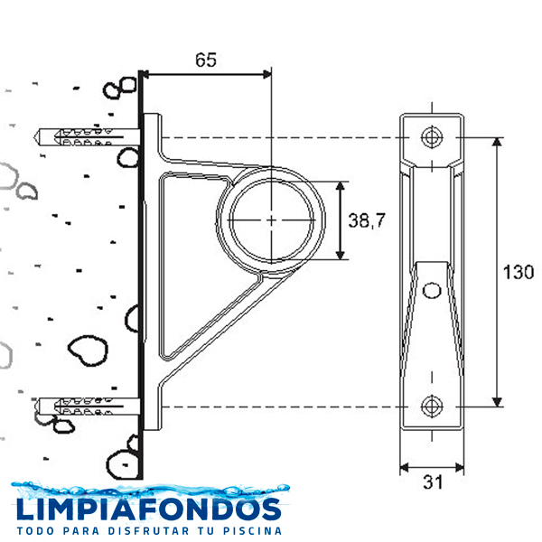 Baranda Acero Inoxidable 38mm