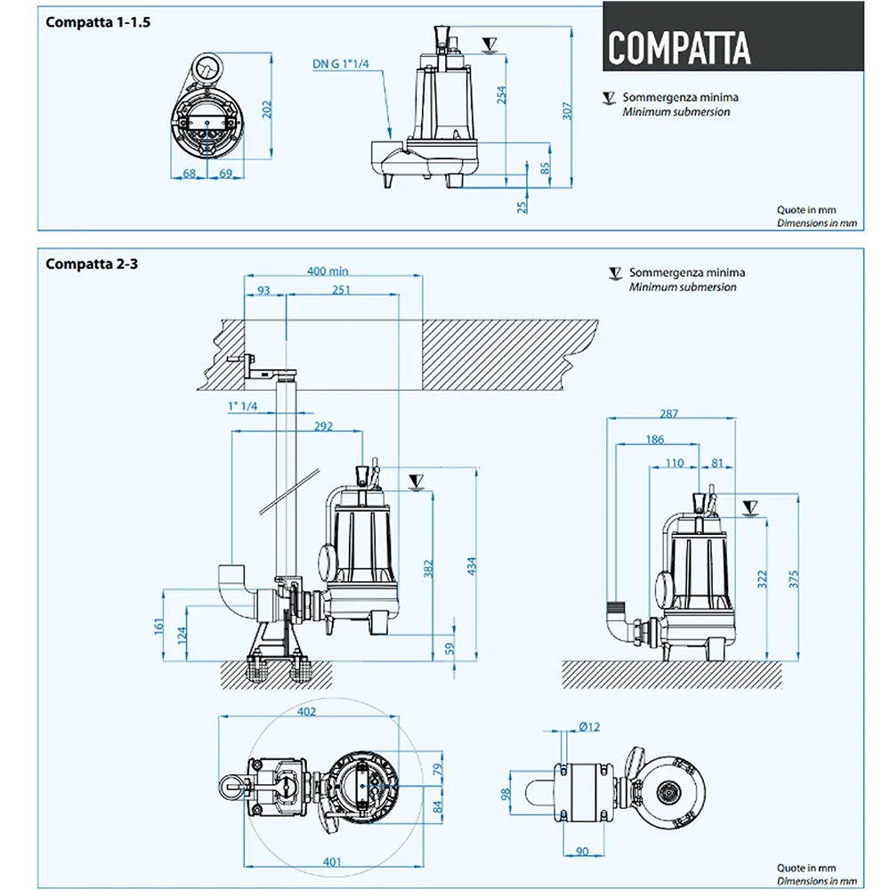 Sumergible Agua Negra Dreno Compatta